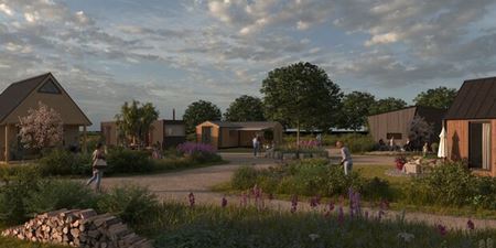 Visualisering af et tinyhouseområde. Tegning: EDC