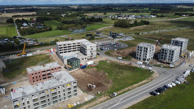 Innovaters byggeri ultimo august 2023. Foto: Frederikssund Kommune.