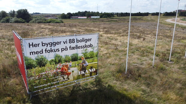 Marken i Vinge, hvor Bakkekvarteret skal etableres. Foto: Frederikssund Kommune.