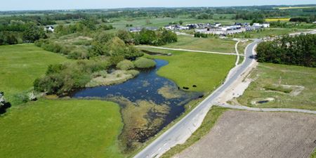 Deltakvarteret i Vinge med Tvinsmosen i forgrunden. Foto: Fredeirkssund Kommune, Steven Rønnenkamp Holst.